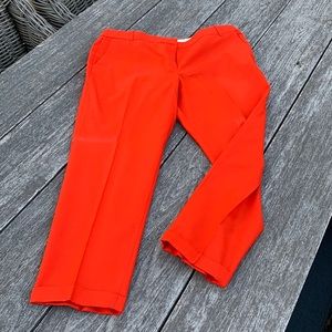 JCREW tomato red wool crop pant